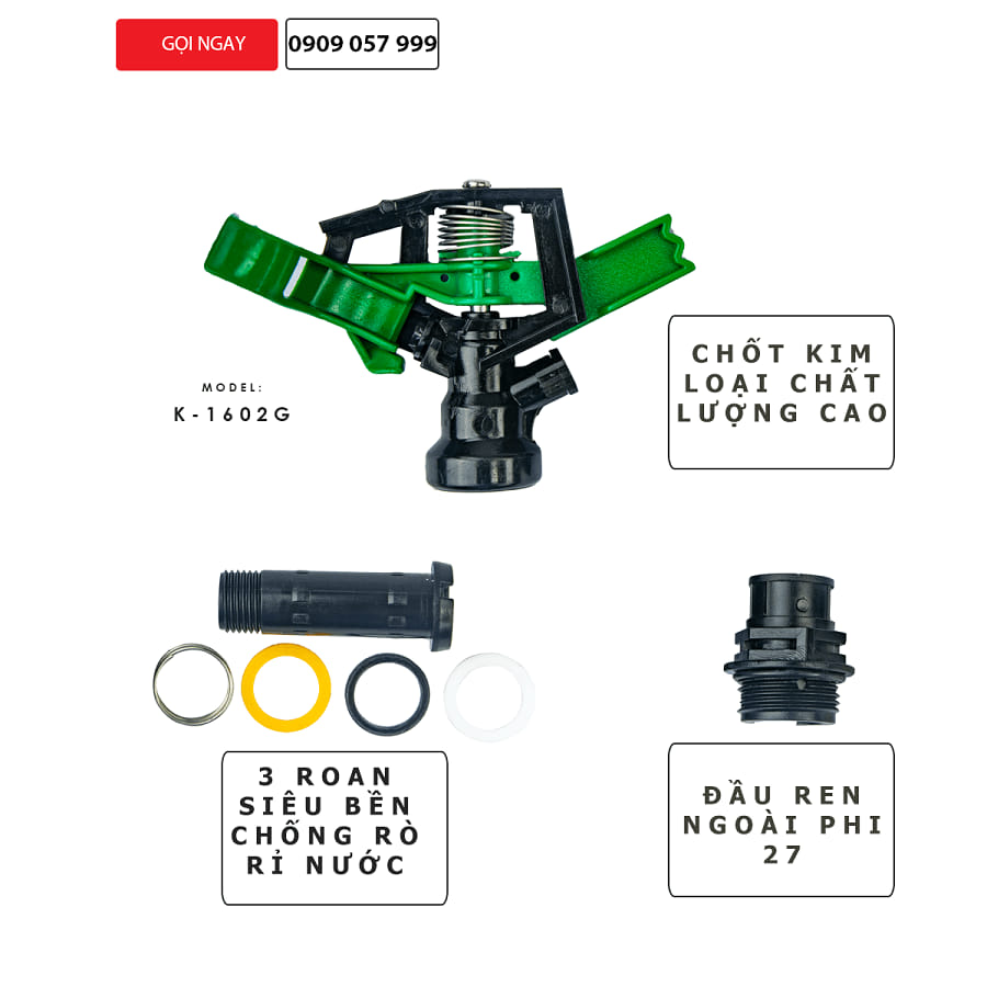 Ưu điểm béc tưới phun mưa Taiwan K-1602