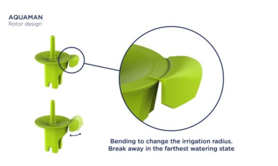 Lưỡi gà điều chỉnh trên Béc tưới Aquaman X mode;